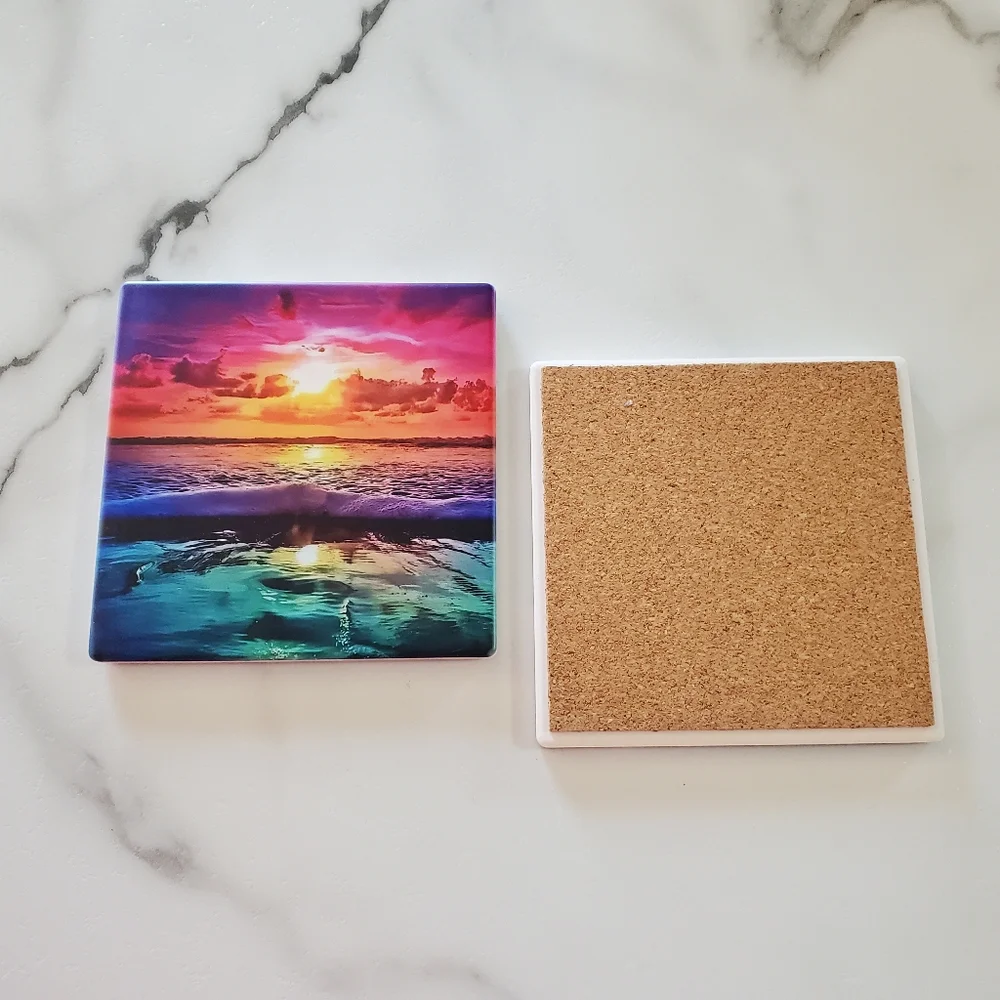 Ocean Sunsets 2 Pack Sandstone Coasters